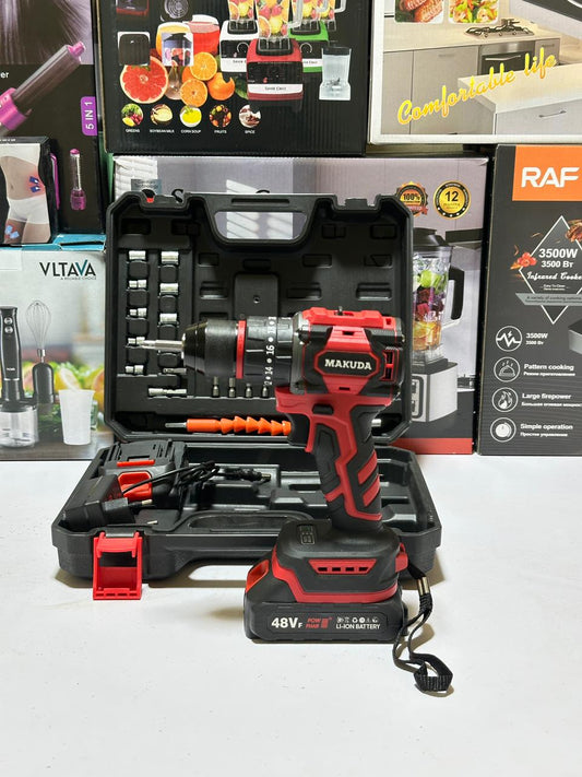 MAKUDA Lithium Cordless Drill & Screwdriver 21V - Double Battery - Two Speed Brush less Motor