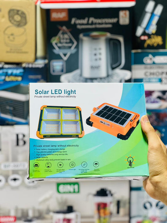 100W Rechargeable Solar LED Construction Site Light | Outdoor Waterproof PIR Motion Sensor Flood Light for Site + Power Bank Street & Warehouse