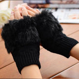 women Gloves stylish Hand Winter warm Half Finger mitten Ladies woolen Gloves