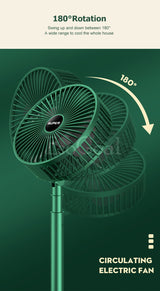 Electric Fan Mini Foldable Telescopic Fan Low Noise Portable Folding Telescopic Small Desktop Fan High Battery Life USB Rechargeable Floor Fan For Student Dormitory Home Outdoor Camping Office