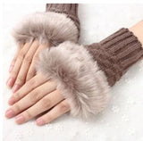 women Gloves stylish Hand Winter warm Half Finger mitten Ladies woolen Gloves