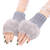 women Gloves stylish Hand Winter warm Half Finger mitten Ladies woolen Gloves