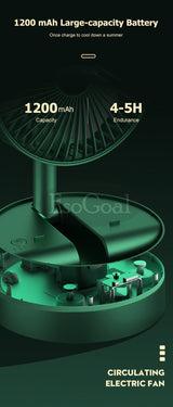 Electric Fan Mini Foldable Telescopic Fan Low Noise Portable Folding Telescopic Small Desktop Fan High Battery Life USB Rechargeable Floor Fan For Student Dormitory Home Outdoor Camping Office