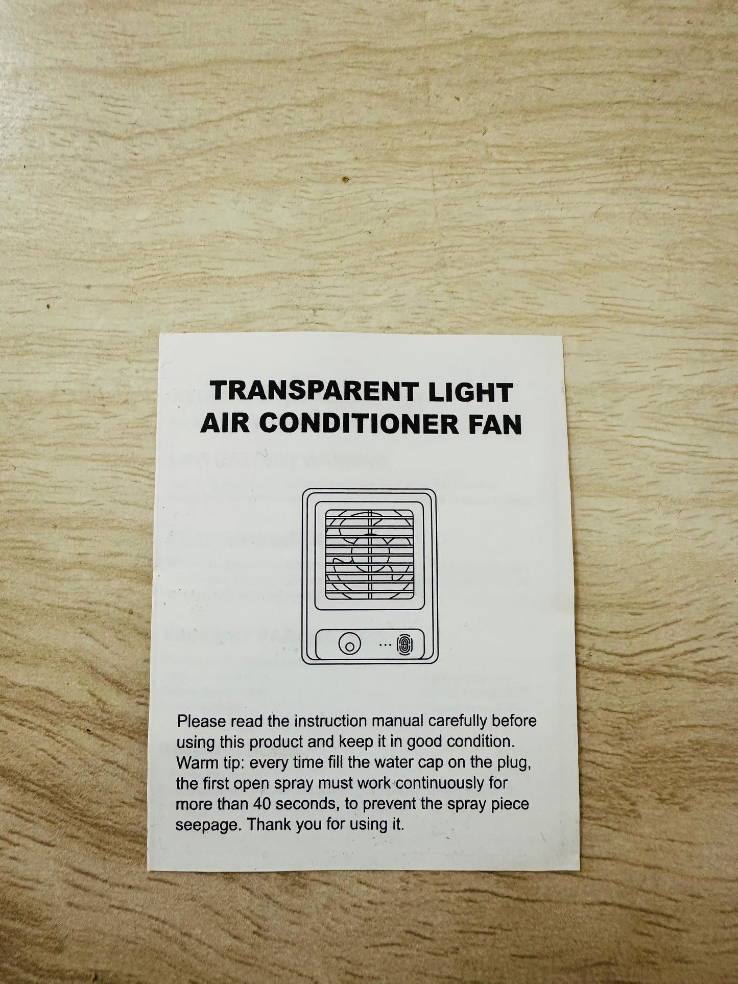 Mini Rechargeable Air Cooler with water tank and lights