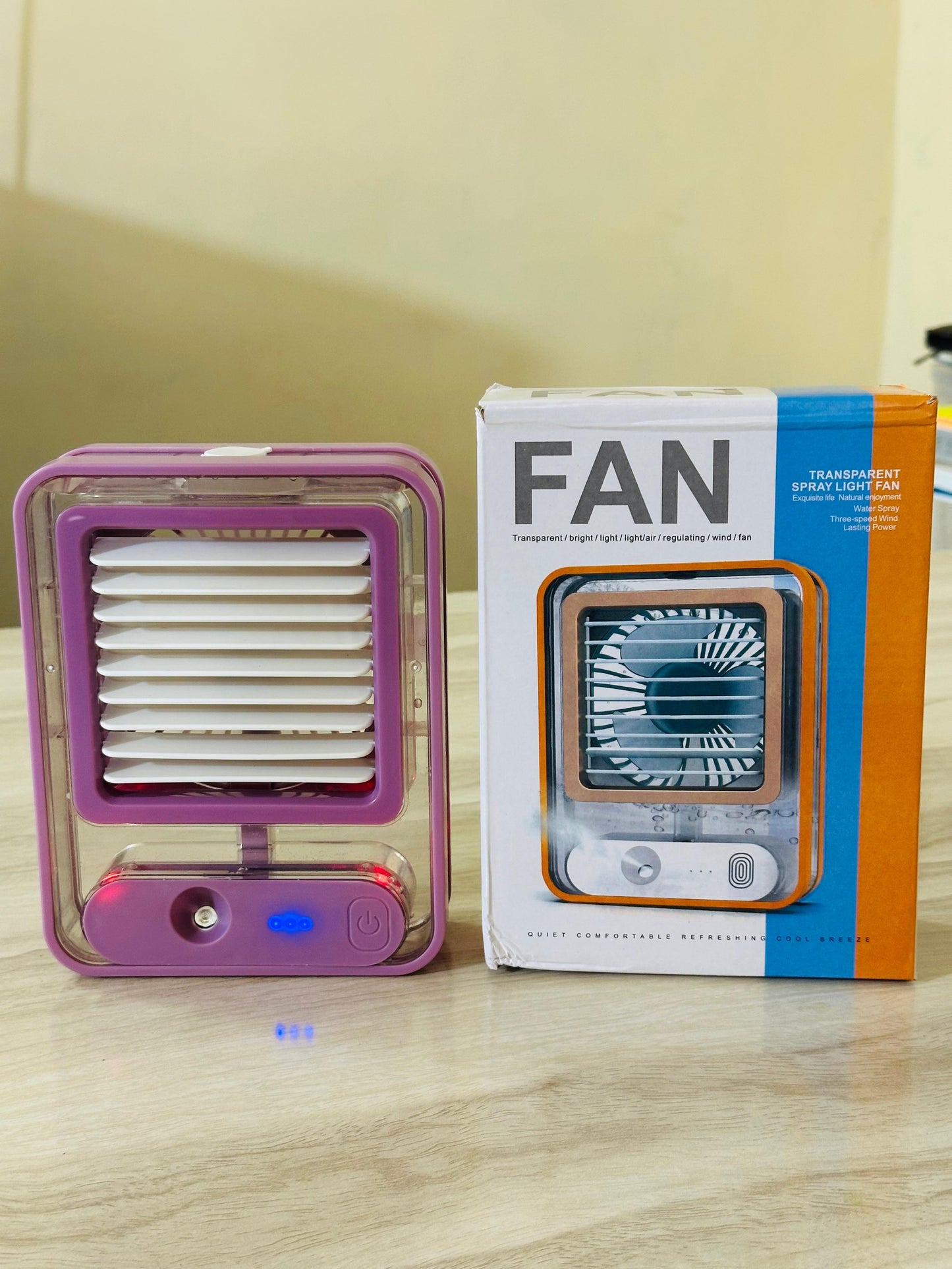 Mini Rechargeable Air Cooler with water tank and lights
