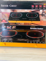 Double Silver Crest Kitchen Ceramic Stove Grill 2 Burner Cooking Electric Ceramic Stove Infrared Double Induction Cookers