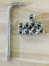10Pcs L Shaped Handle Chrome Vanadium Socket Wrench Spanner Set With Box Spanner