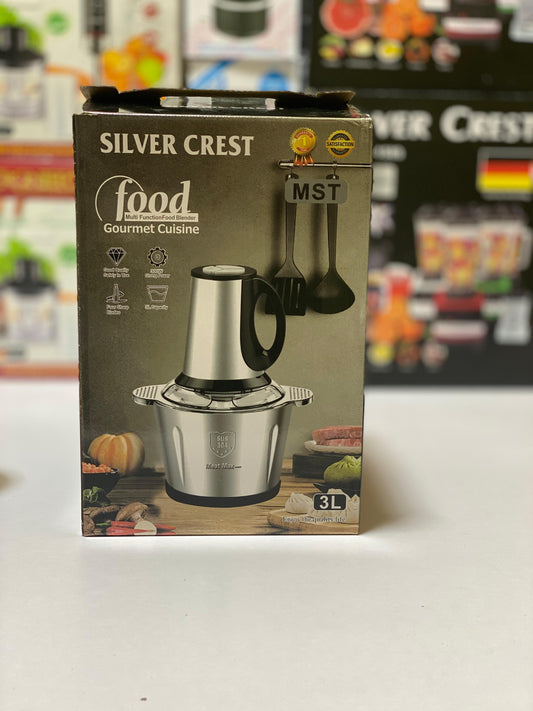 Silver Crest 3L Electric Food Chopper – SUS 304 Stainless Steel | Powerful Multi-Purpose Meat & Vegetable Grinder