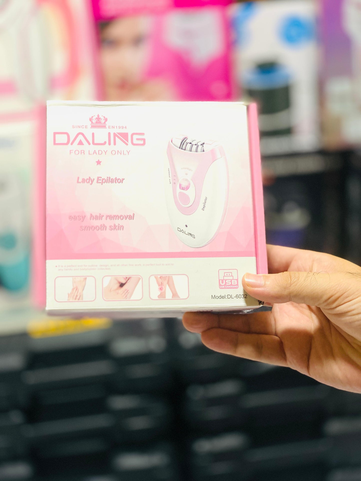 Daling DL-6032 Cordless ladies Epilator with 2SPEEDS Adjustment