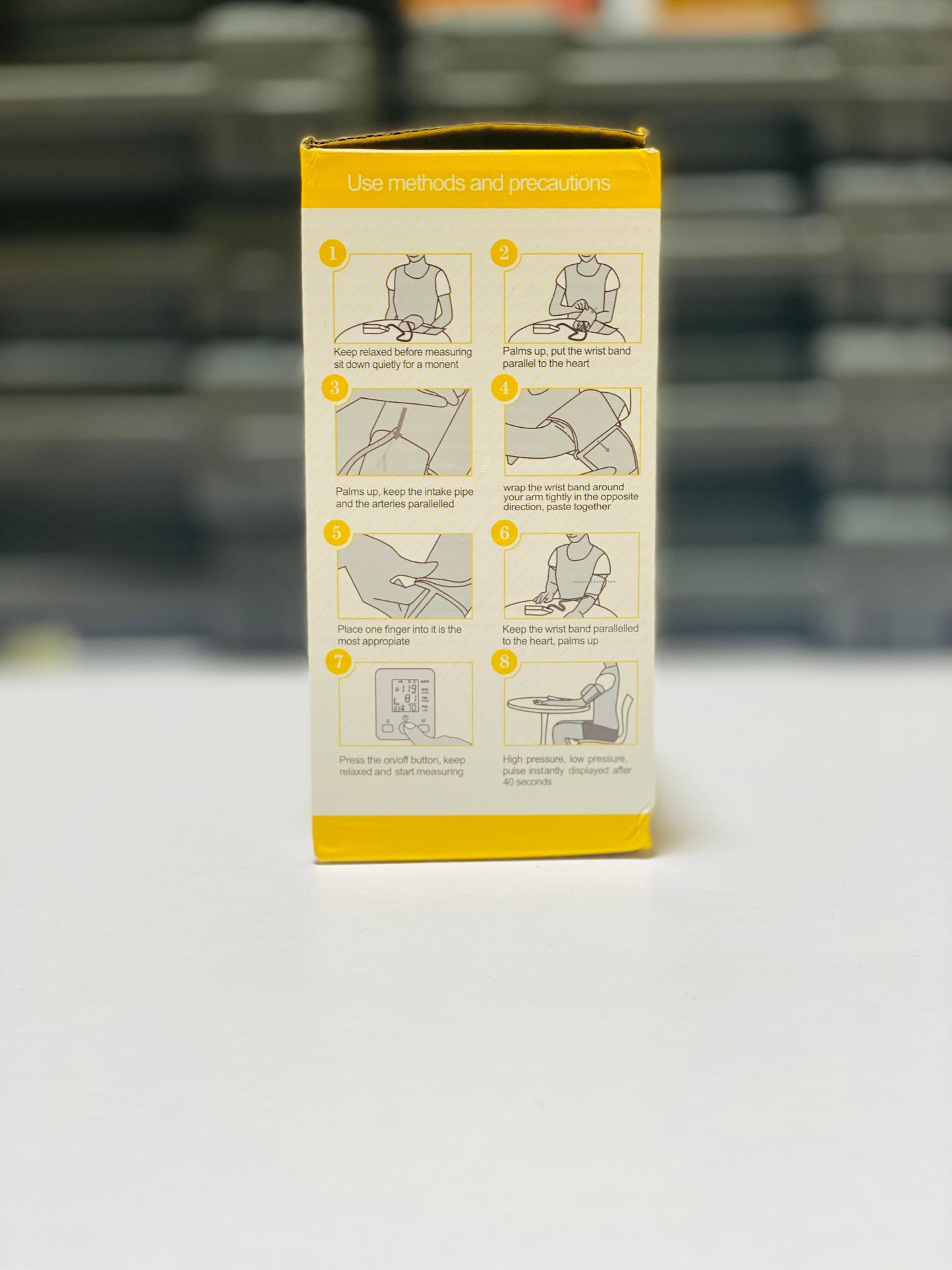 Yellow Electronic Blood Pressure Monitor 6V-DC