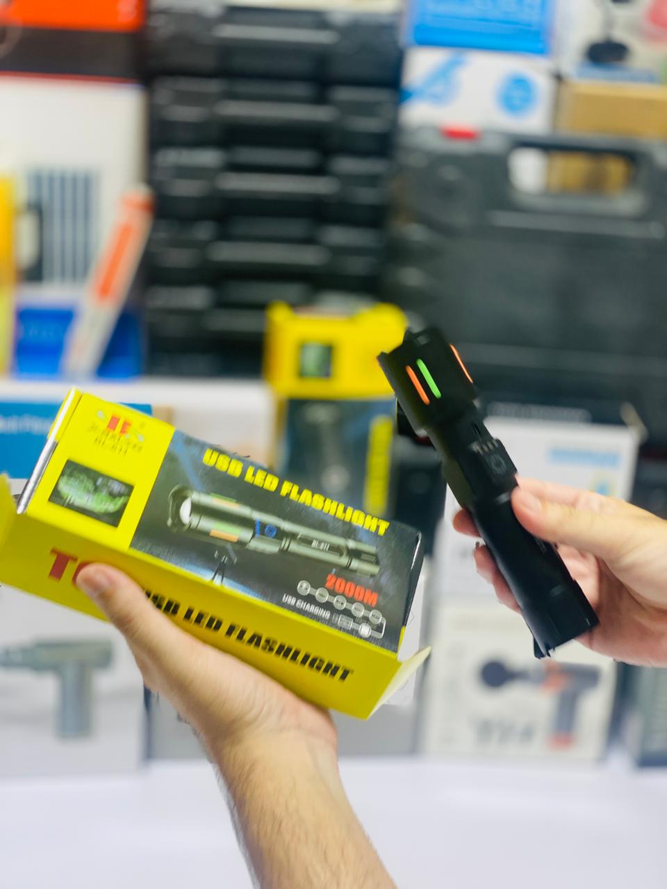 2 KM Range Torch | 8800 MAh Battery | Rechargeable Type C