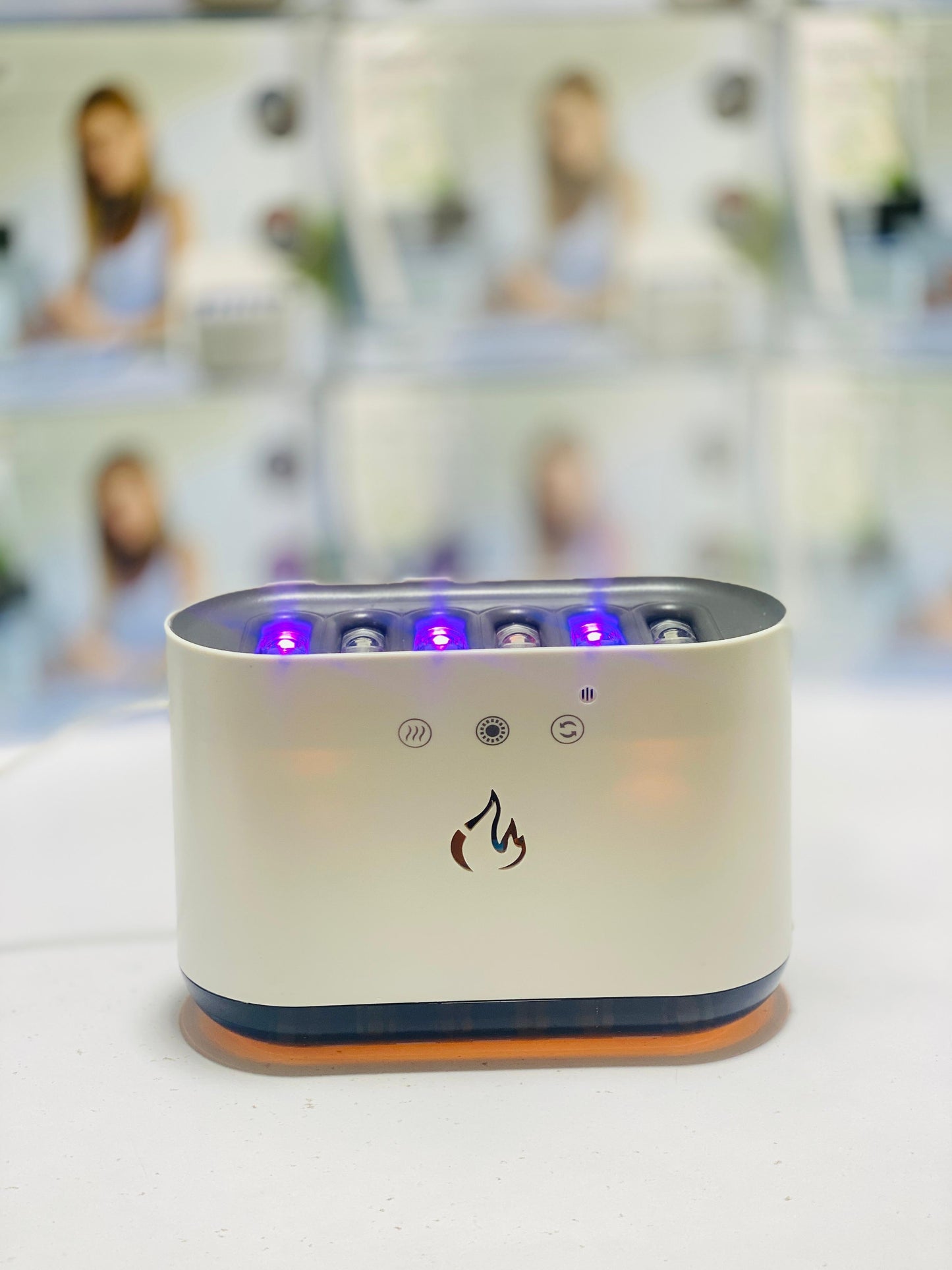 6 Nozzle Water Fogger, Dynamic Music Flame Air Humidifier ...