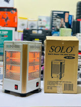 Standing solo Heater with Wheel, 5-Sided Heating, Multifunctional Outdoor Heater with Temperature Adjustment, Electric Heater for Garden Party,White (Gold)