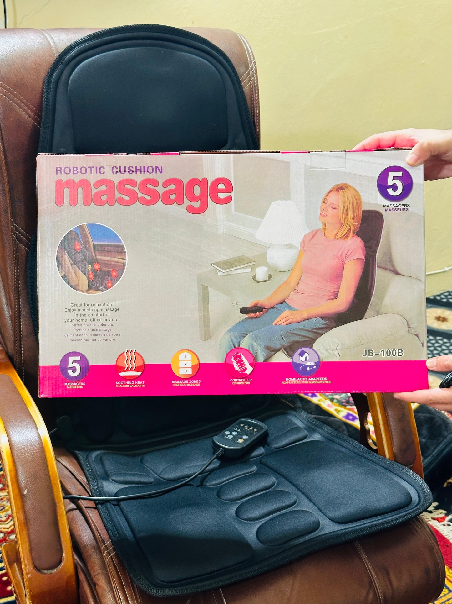 Electric Cushion Massager | Car plugin | multiple Massage Modes | Timer Function