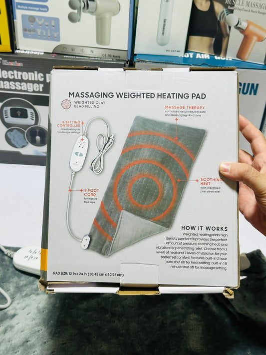 2 in 1 Heating Pad Massager | Remote Control | Heavy weight + Different Massage Modes