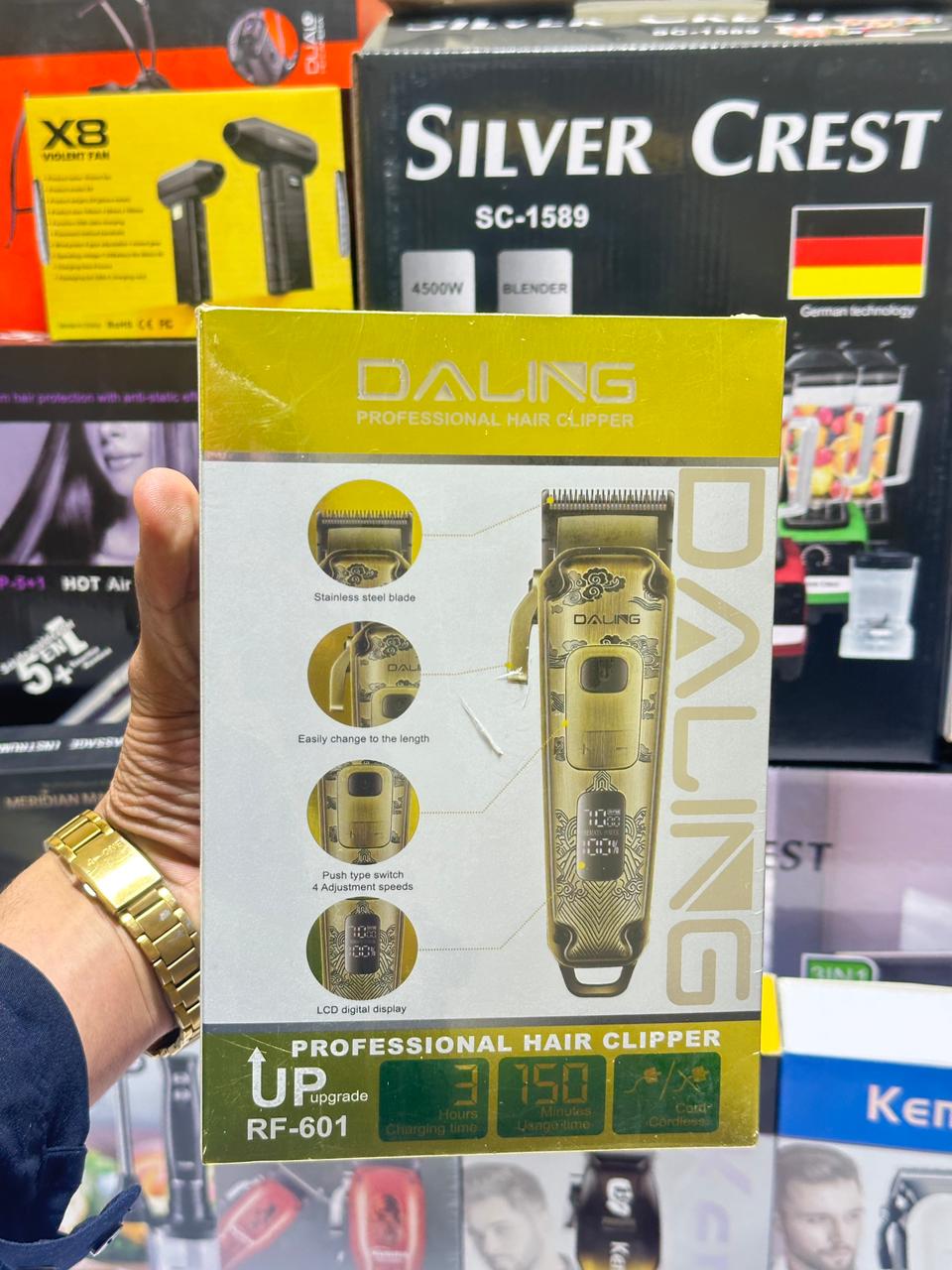 Daling RF-601 Electric Hair Clipper Rechargeable Shaver Beard trimmer