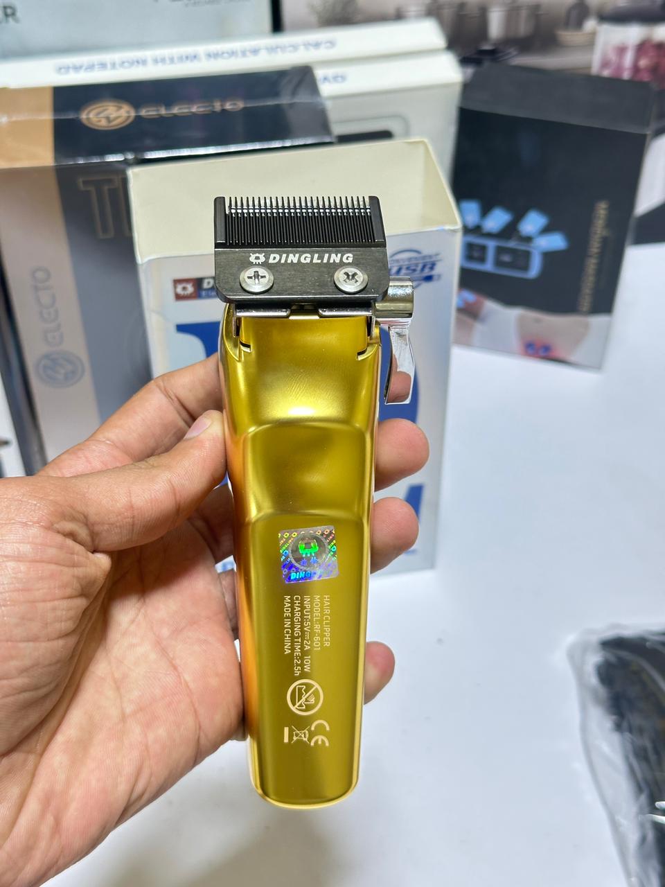 DINGLING RF-601 2000mAh High Quality Li-battery Professional Hair Clipper Stainless Steal Blades Led Digital Display Hair Trimmer