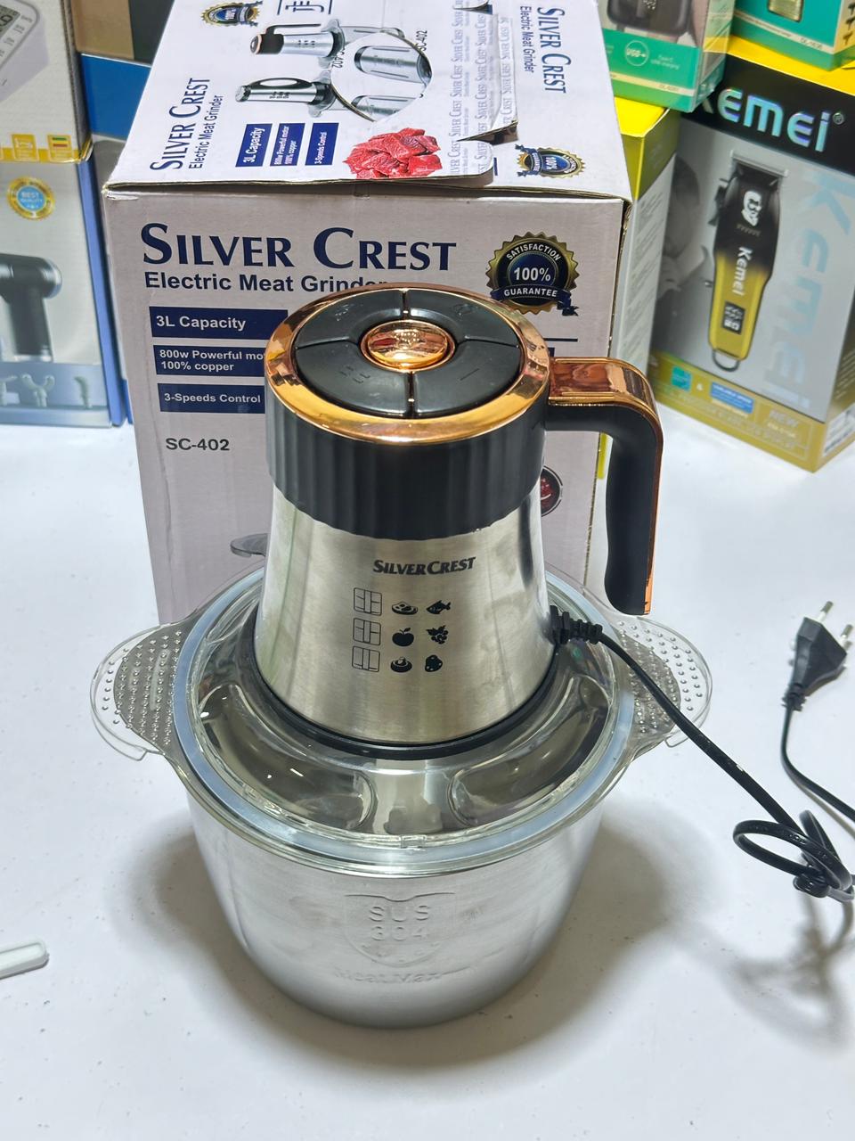 Silver Crest 3 Litre chopper | 5 Buttons | 1000 Watts | 10 Second Qeema
