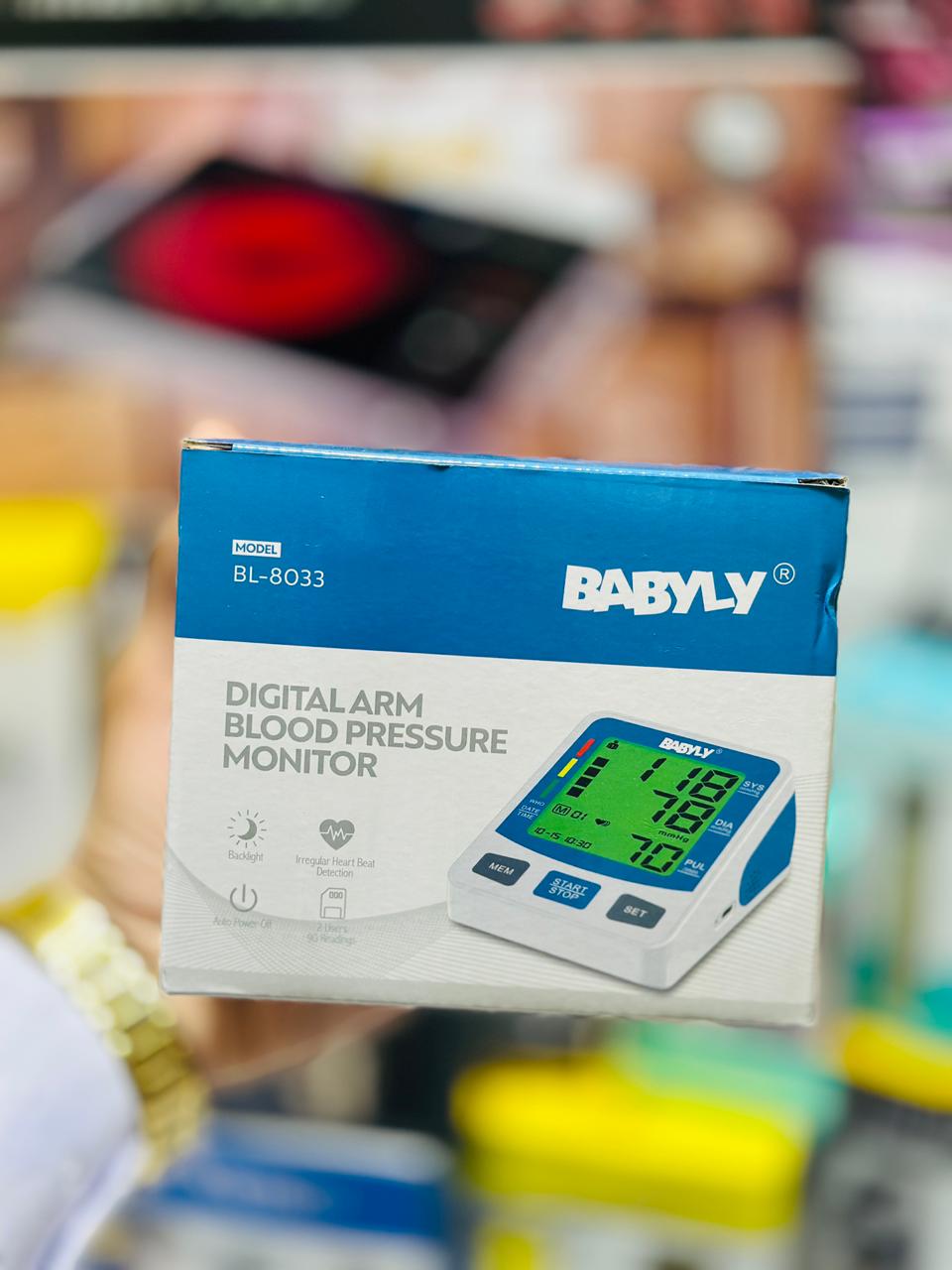 BABYLY WHO Approved BP monitor | Blood Pressure Machine| Cells operated - Plug & Play