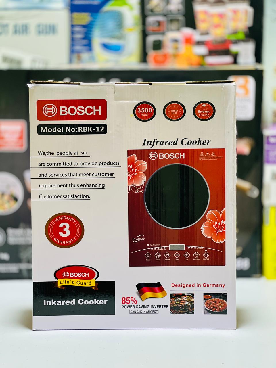 Bosch Infrared Cooker | 3500 Watts | Integrated Fuse | 3 Year International Warranty | 85% Energy Saving