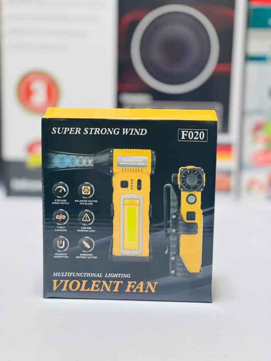 Newest Super Strong Wind F021 Violet Fan With 3 Nozzles LED Lights Outdoor Portable Duster High Power Handheld Blower Turbo Fan
