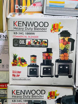Kenwood 8 in 1 Multifunctional Blender Commercial Heavy Duty Blender KB-34G 1800W High Performance Power Blender 3.5L Jug 2000ml Chopper and 700ml Grinder