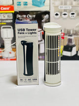 Portable 2 Speed USB Desk Fan With LED Light Bladeless Safe And Quiet Table Tower Fan For Students And Office Workers