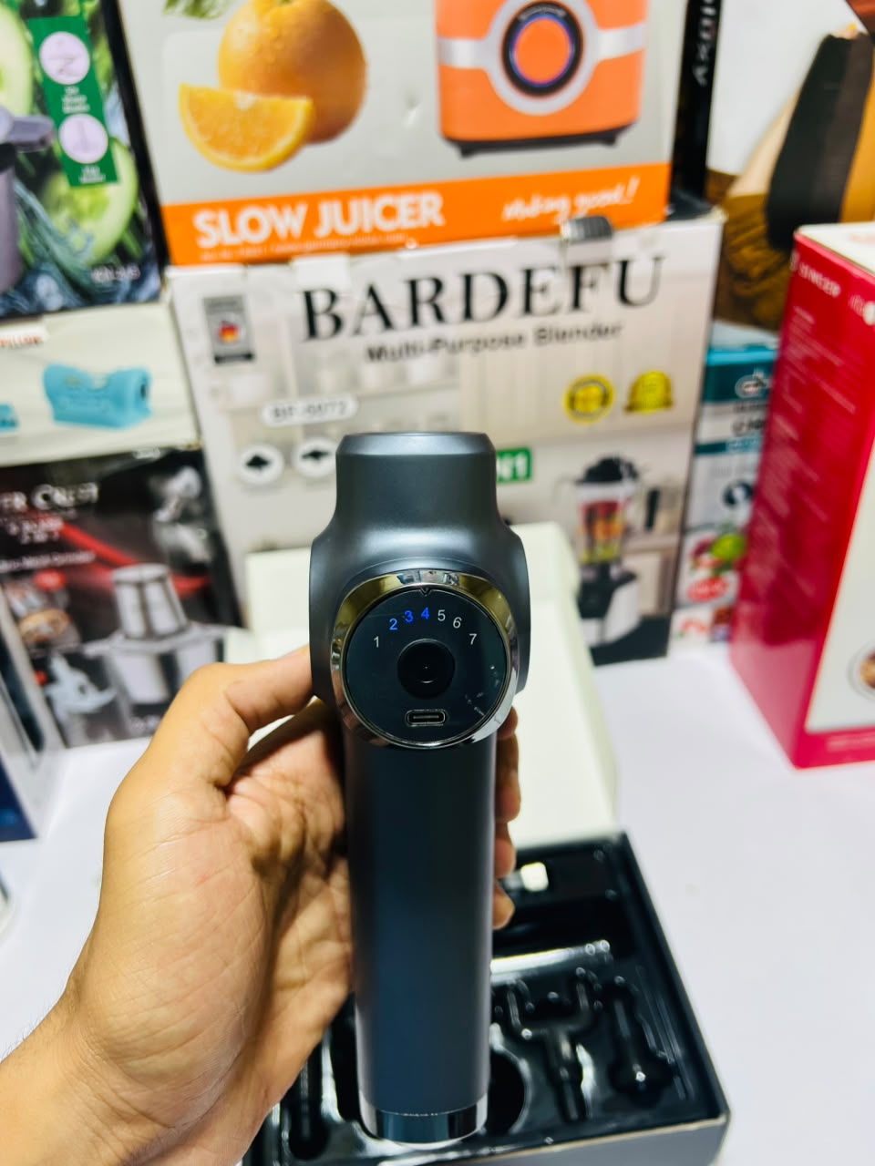 KH-560  Massage Gun for Men & Women – Deep Tissue Massager with Multiple Heads & Adjustable   Speed