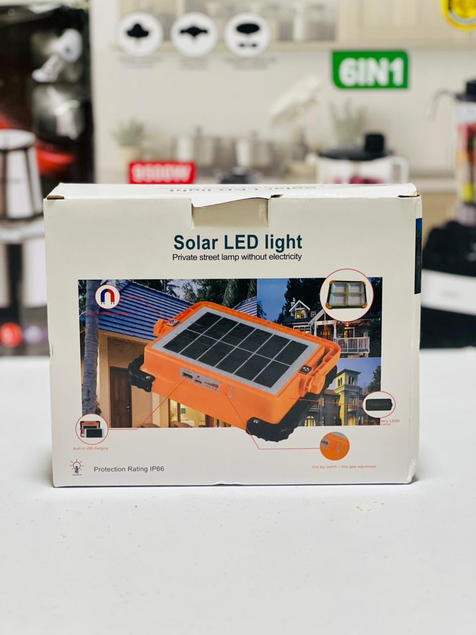 100W Rechargeable Solar LED Construction Site Light | Outdoor Waterproof PIR Motion Sensor Flood Light for Site + Power Bank Street & Warehouse