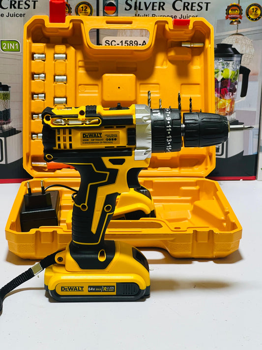 Dewalt 64V Cordless Drill with Hammer 3 function Drill with double lithium battries