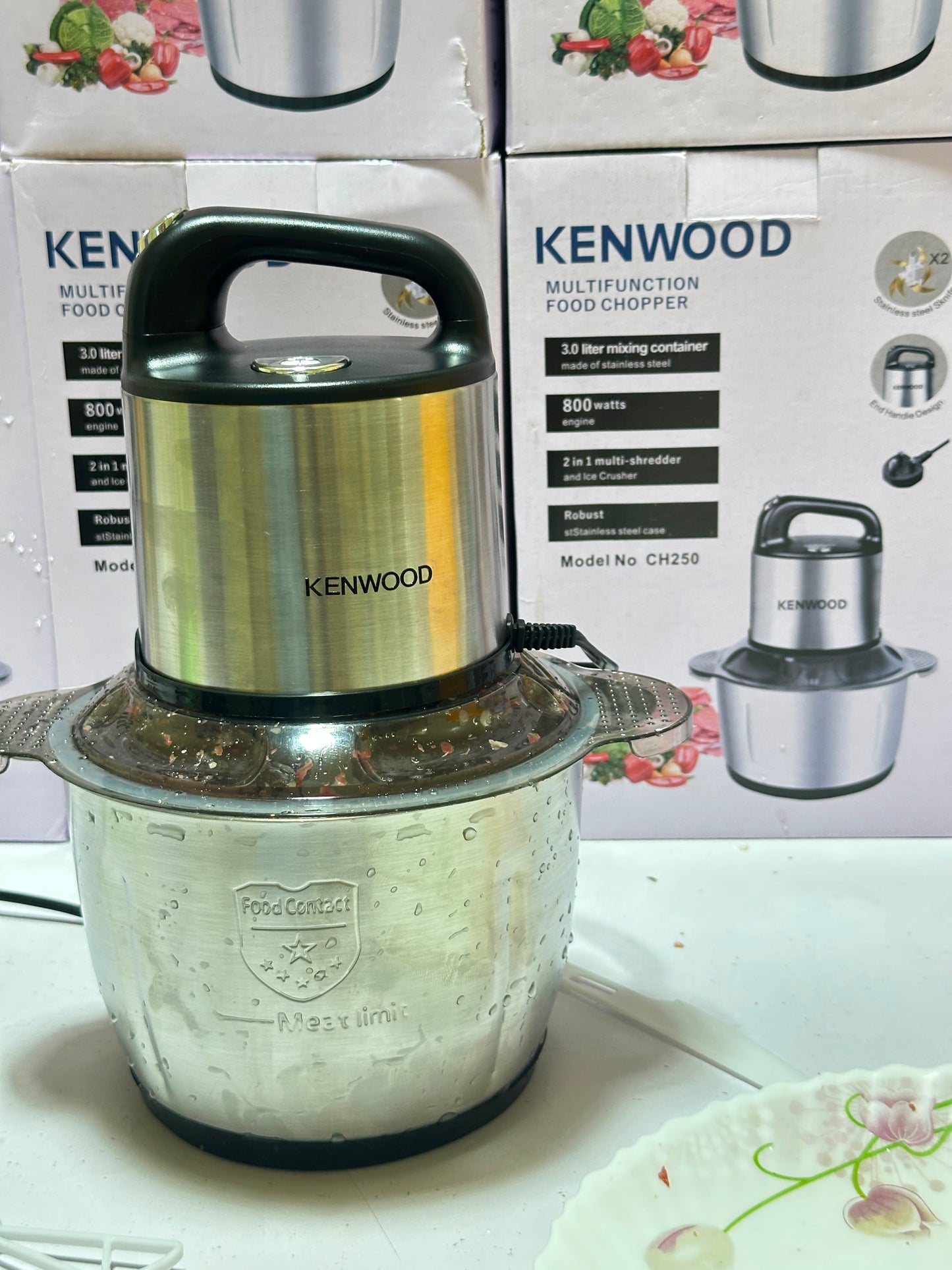 Kenwood 3L Electric Meat Chopper – Powerful 3-Speed Grinder with Egg Beater
