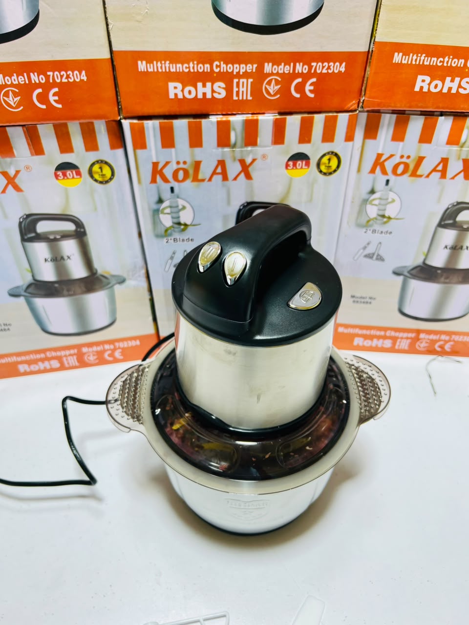 Kolax  3.0  litre Chopper | 6 stepping Blades | 600 watts | 3 speeds | 1 years warranty