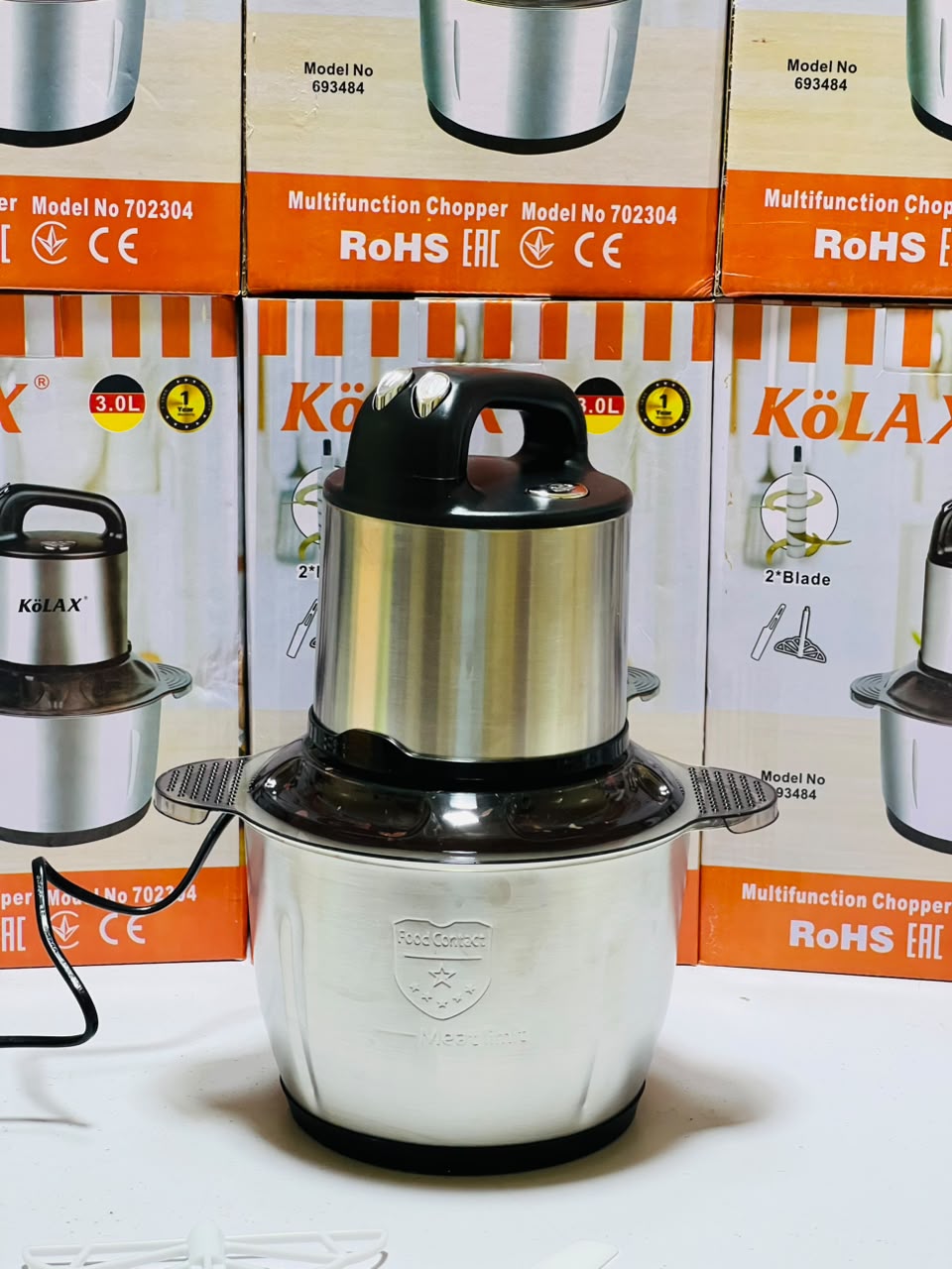 Kolax  3.0  litre Chopper | 6 stepping Blades | 600 watts | 3 speeds | 1 years warranty
