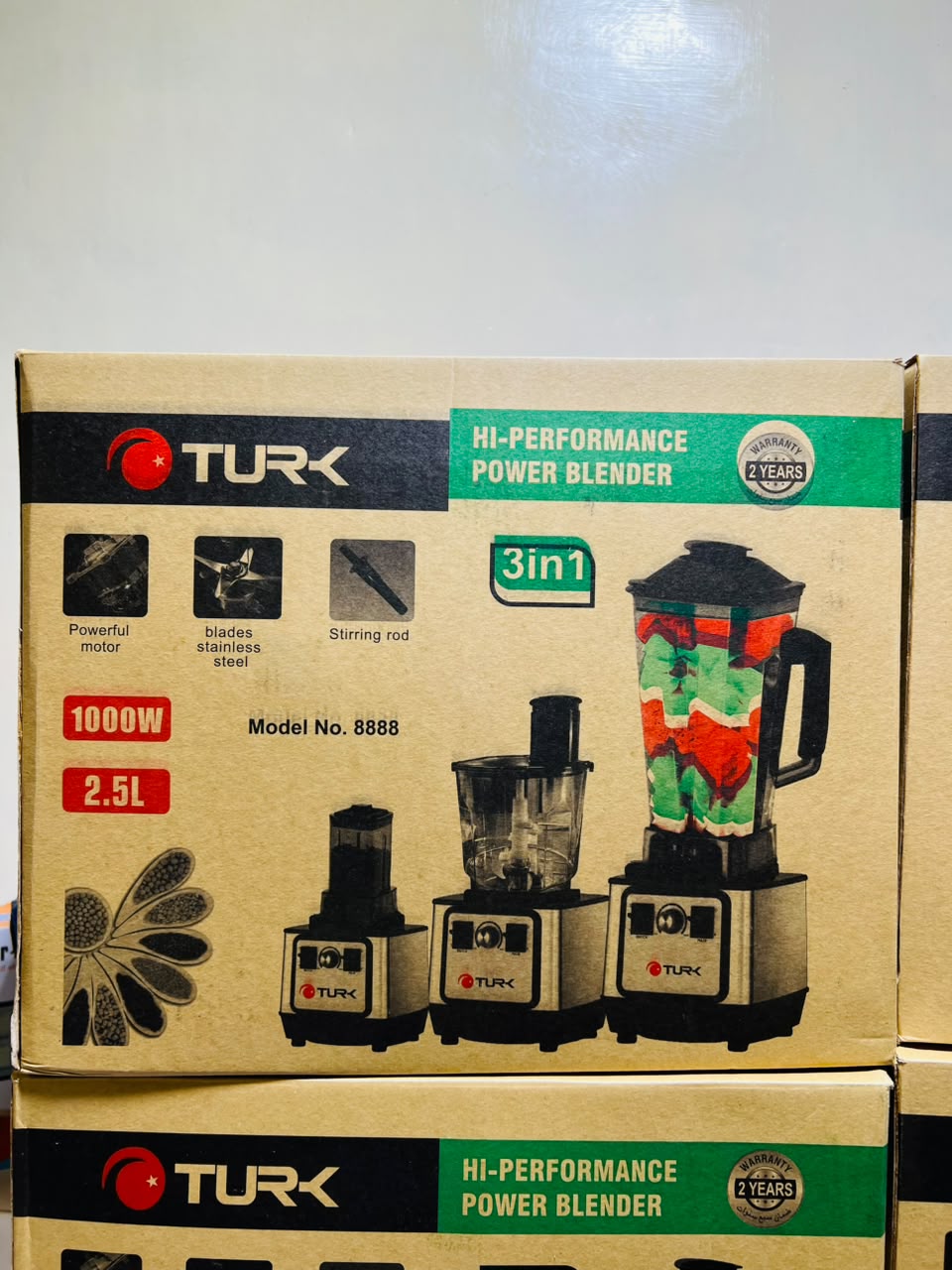 TURK  3 in 1 Multifunctional Blender Commercial Heavy Duty Blender 1000W High Performance Power Blender 2.5L Jug 2.0 litr Chopper and 700ml Grinder for Kitchen
