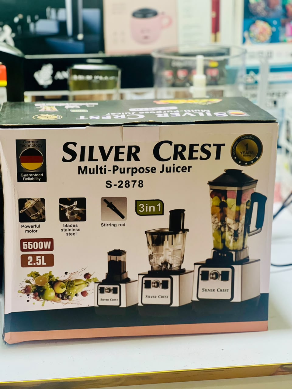 Silver Crest 3 in 1 Juicer Blender | Chopper | Grinder | Blender with 2 years warranty