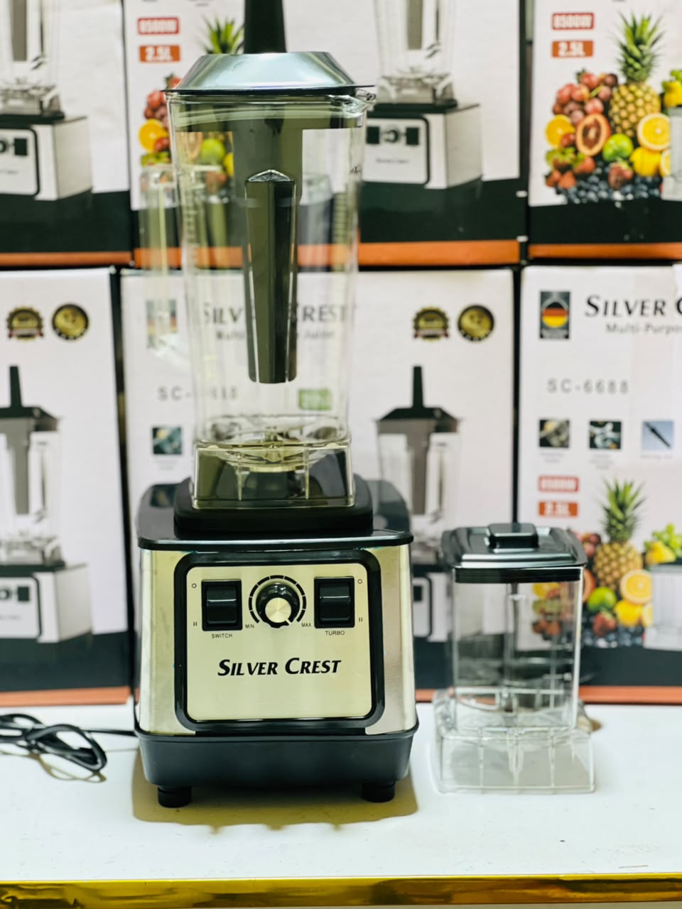 SC-6688 Silver Crest 2 in 1 Juicer | Juicer Blender | Grinder Jar | 1 Years Warranty