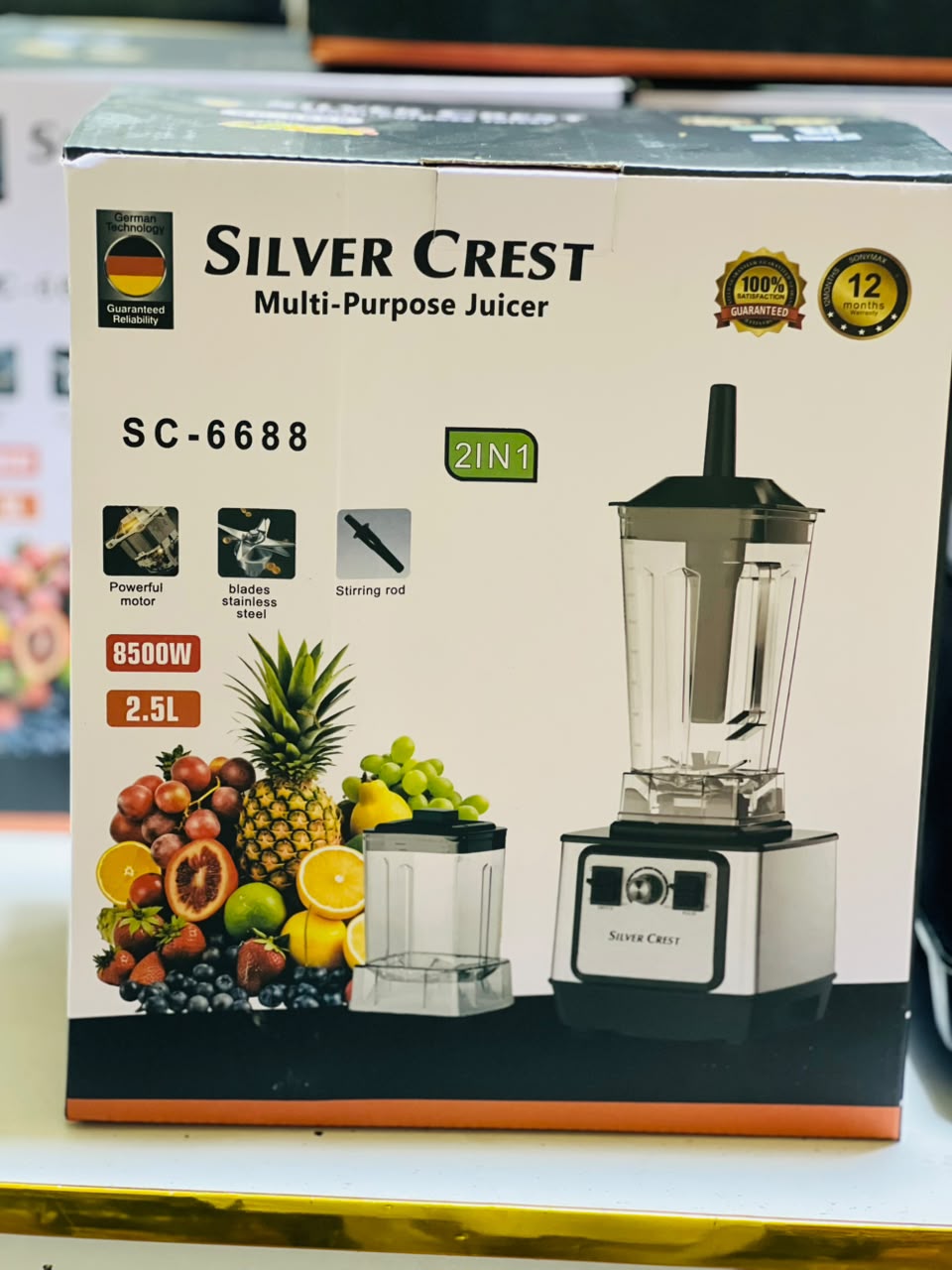 SC-6688 Silver Crest 2 in 1 Juicer | Juicer Blender | Grinder Jar | 1 Years Warranty