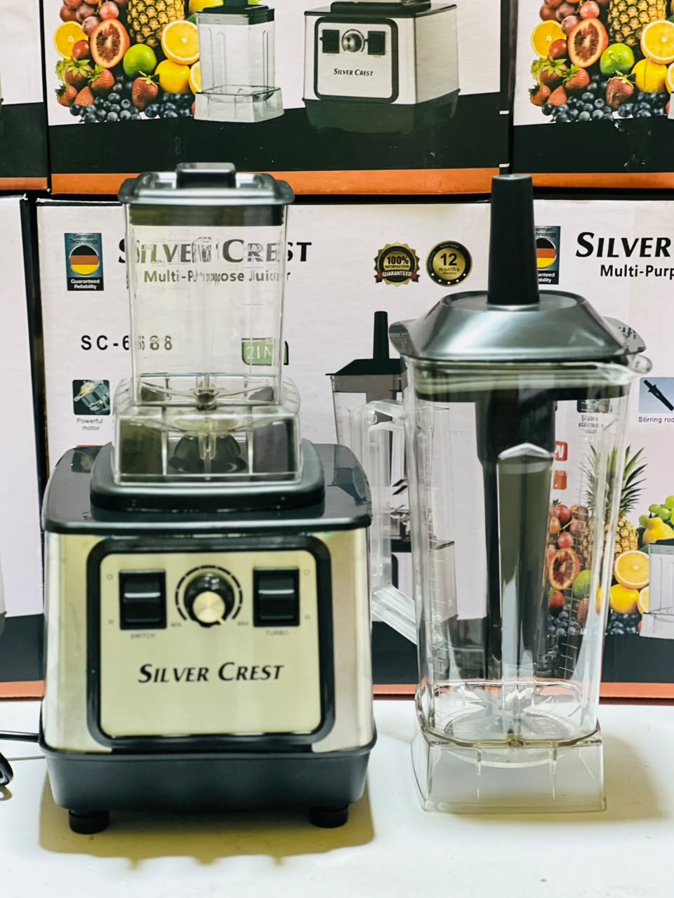 SC-6688 Silver Crest 2 in 1 Juicer | Juicer Blender | Grinder Jar | 1 Years Warranty
