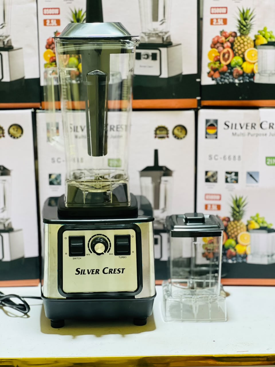 SC-6688 Silver Crest 2 in 1 Juicer | Juicer Blender | Grinder Jar | 1 Years Warranty