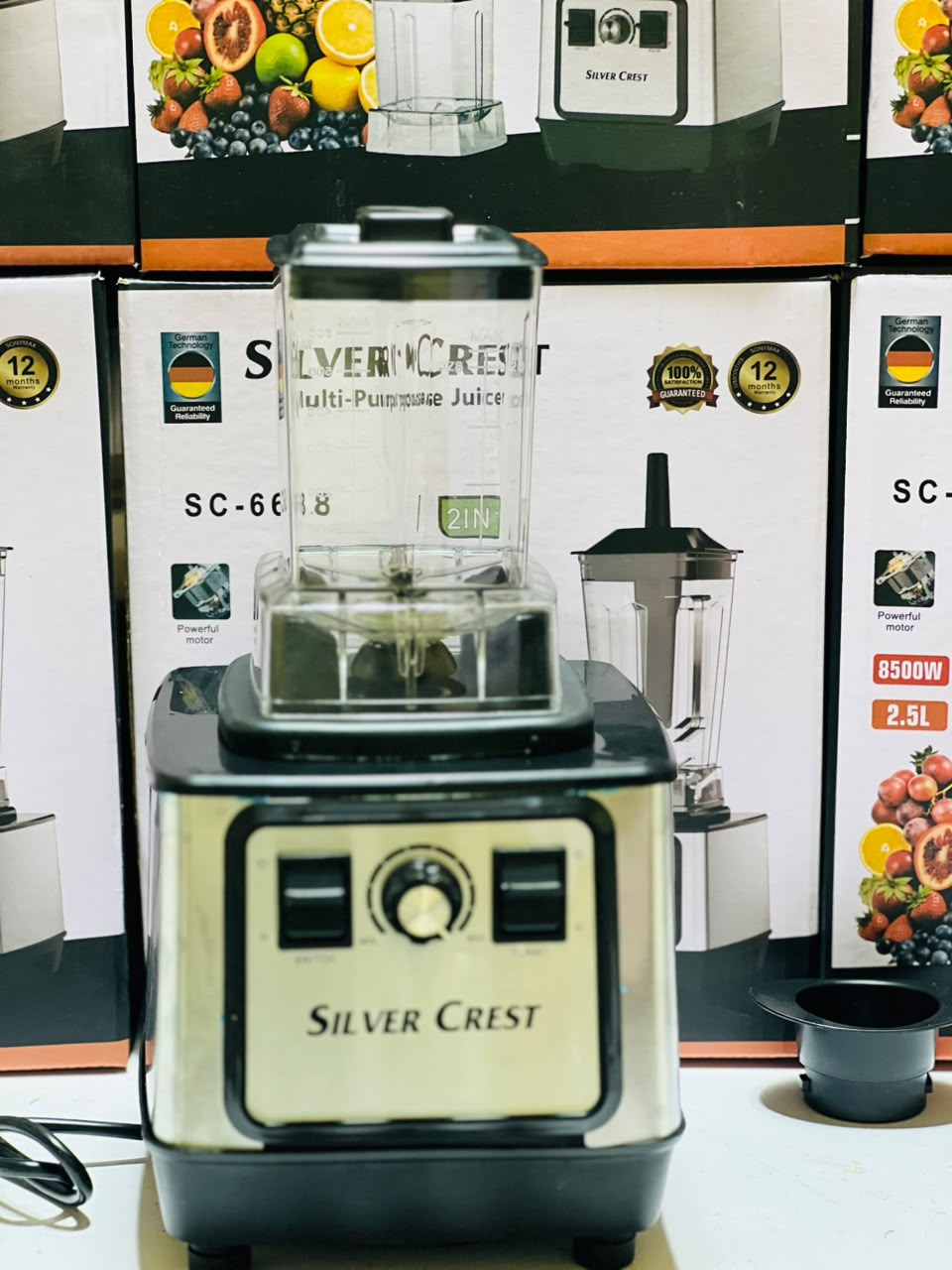 SC-6688 Silver Crest 2 in 1 Juicer | Juicer Blender | Grinder Jar | 1 Years Warranty