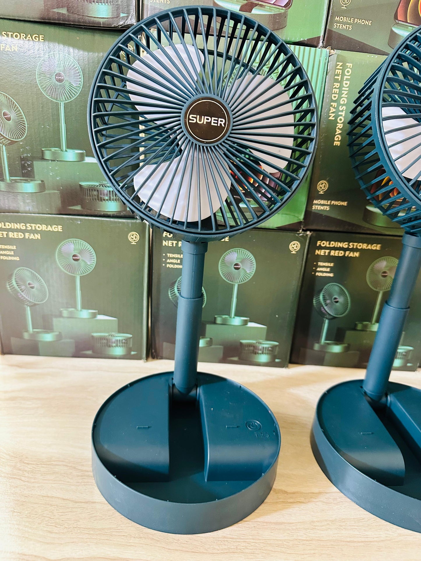 Electric Fan Mini Foldable Telescopic Fan Low Noise Portable Folding Telescopic Small Desktop Fan High Battery Life USB Rechargeable Floor Fan For Student Dormitory Home Outdoor Camping Office