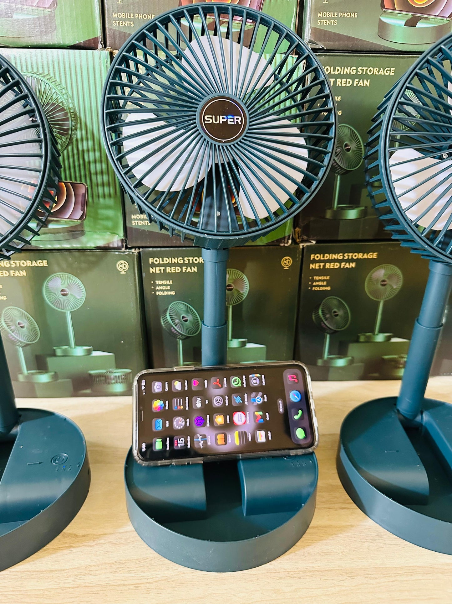 Electric Fan Mini Foldable Telescopic Fan Low Noise Portable Folding Telescopic Small Desktop Fan High Battery Life USB Rechargeable Floor Fan For Student Dormitory Home Outdoor Camping Office