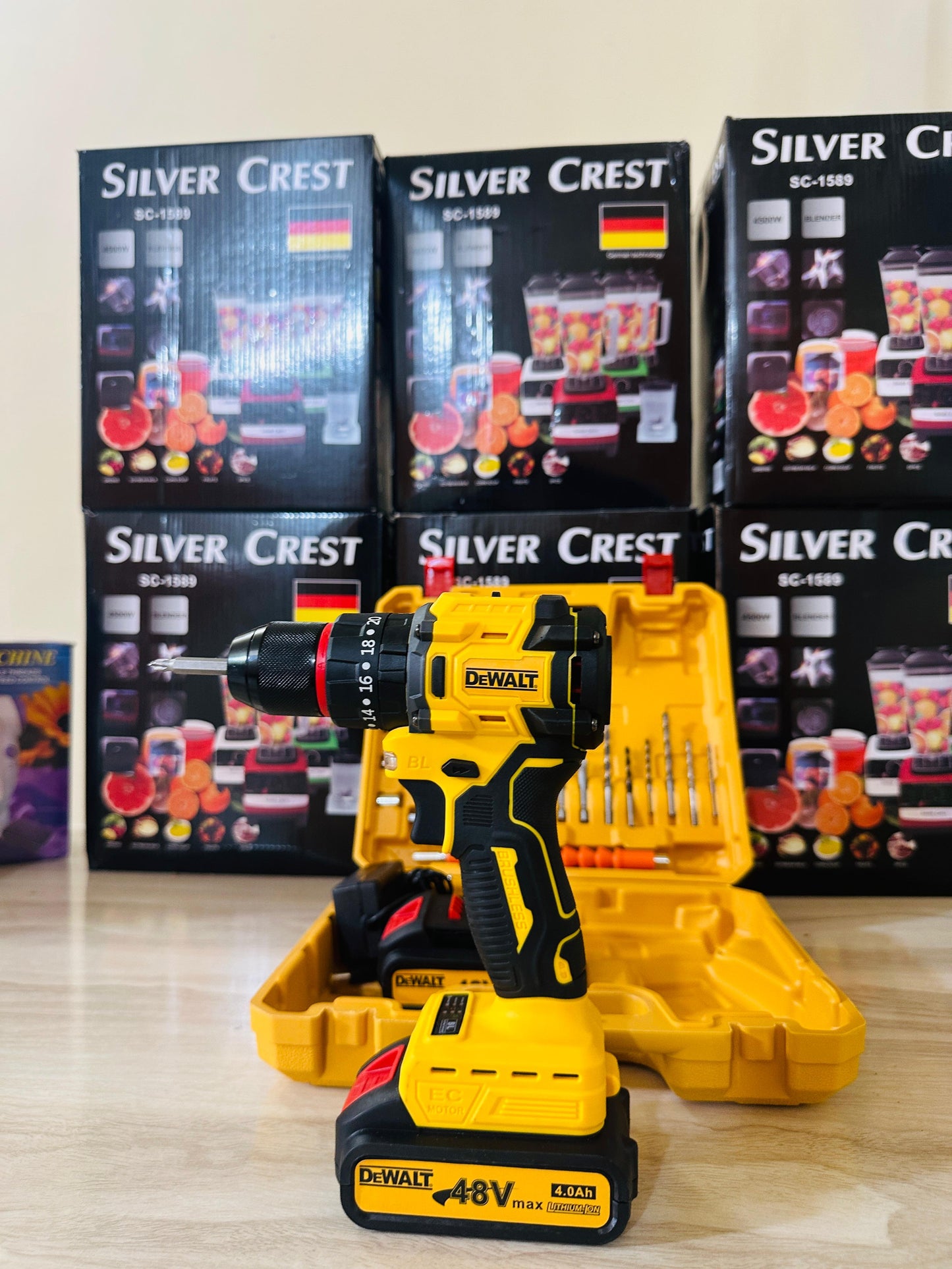 100% Original BRUSHLESS DEWALT 36V XR Drill Machine – Dual Battery & Full Toolkit