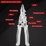 16 in 1 Electrician Pliers Multifunctional Needle Nose Pliers for Wire Stripping Cable Cutters Terminal Crimping Hand Tools